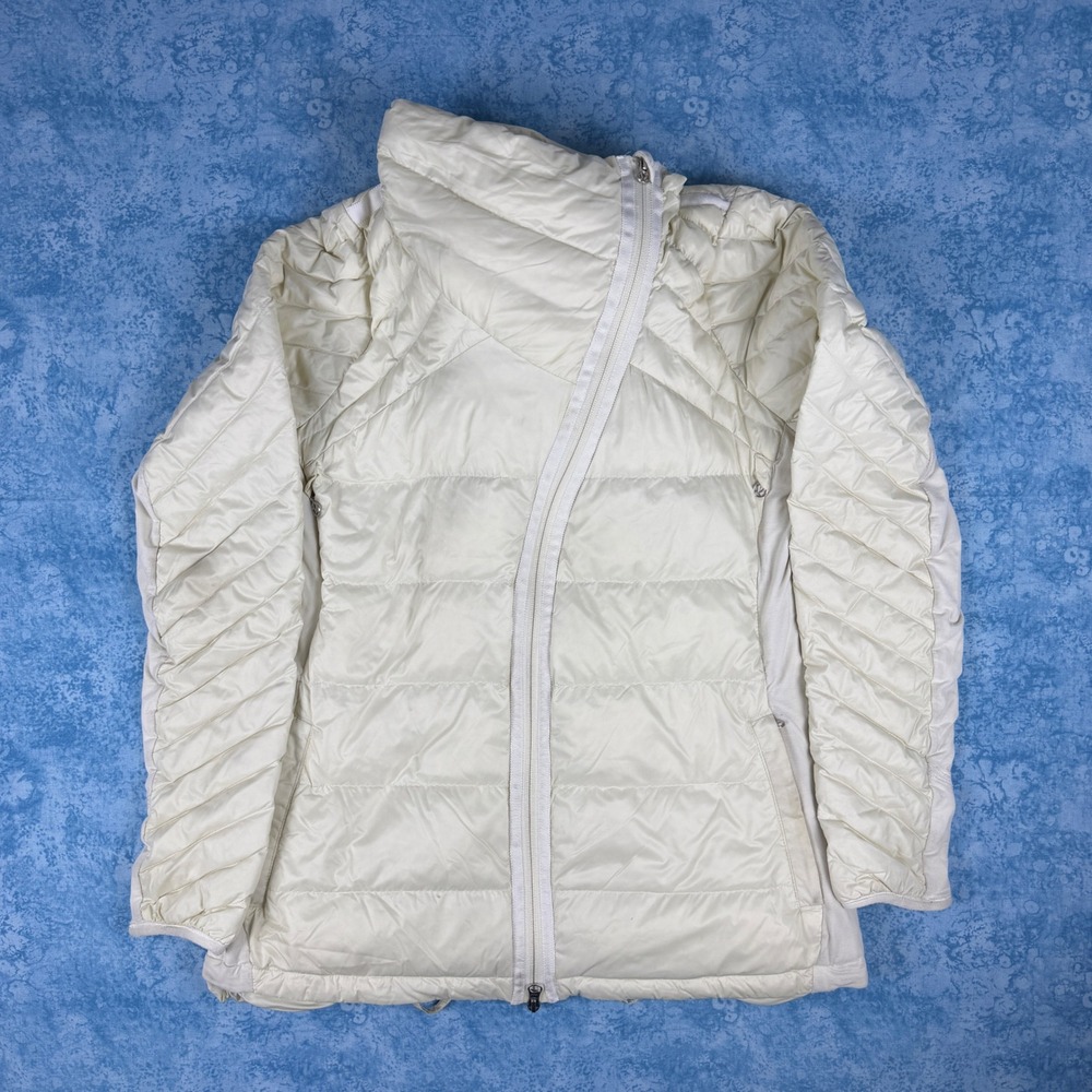 Lululemon What The Fluff Jacket Ivory Asymmetrical Zip Removable Hooded Vest